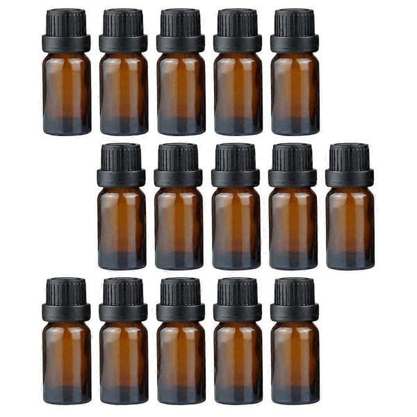 20 st 15 ml eteriska oljor flaska bärnstensfärgade glasflaskor påfyllningsbar provbehållare 6,6 x 6 cm Brown