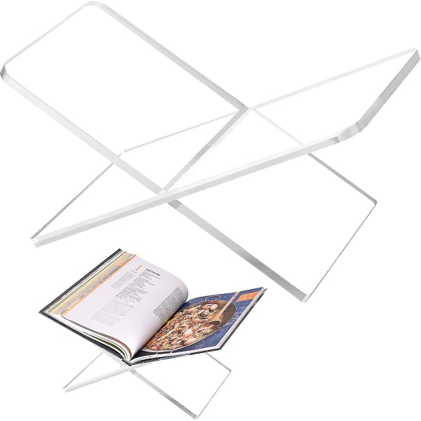 Bokhållare i akryl, bokhållare i genomskinlig akryl, öppen stor bokskärmsställning Transparent robust bokläsställ Konstbok