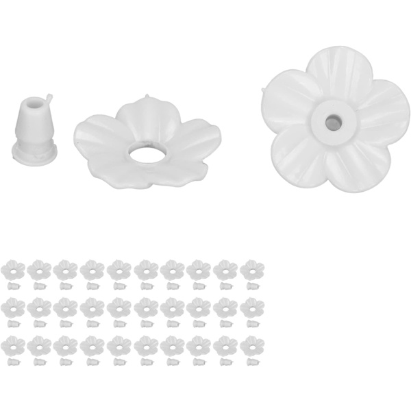 30 stk. udskiftningsblomster til kolibrifoderautomater, farvestrålende udskiftningsdele til kolibrifoderautomater til de fleste kolibrifoderautomater (hvid)