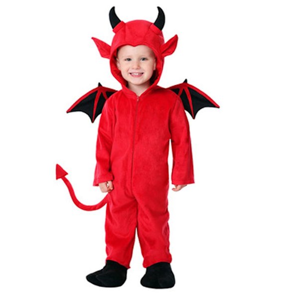 Halloween Punainen Paholainen Hupullinen Hyppypuku Lapset Pojat Tytöt Juhlat Yaksha Cosplay Puku Huppari Hieno Pukeutuminen Bodysuit 4-5 Years