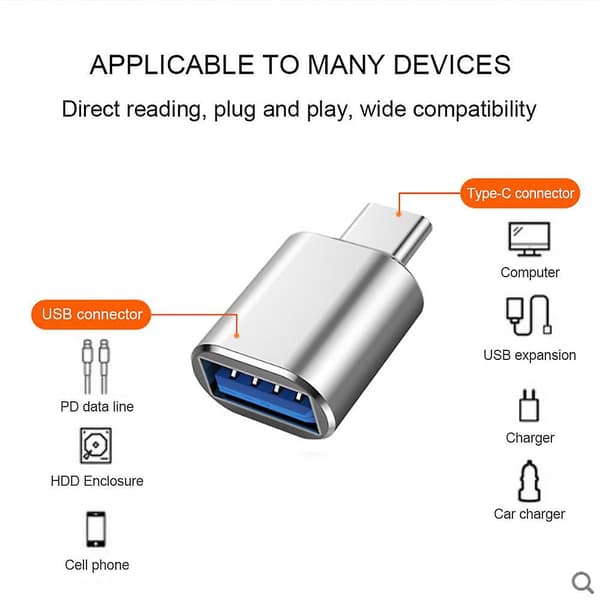 Ryra Otg -sovitin, tyyppi C - USB 3.0 -liitin, datakaapeli, uros-naaras