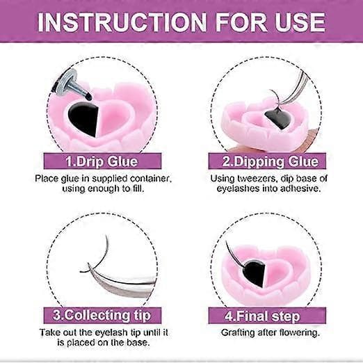 100 STK Limringe Vipperringe til Lim Limringe til Eyelash Extensions Eyelash Limholder Vipper Limringe Smarte Limkopper (Pink)