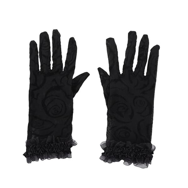 Dame Fishnet Hansker Med Blomstermønster Fish Net Mesh Full Finger Elegant Hanske