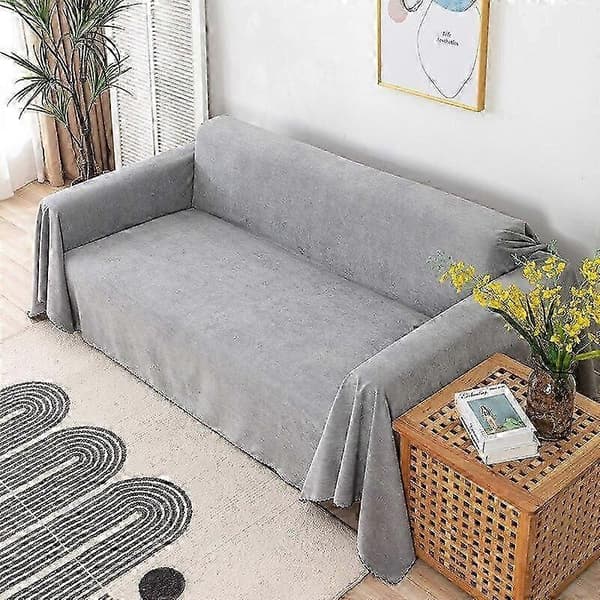 Vandtæt sofabetræk tæppe multifunktionel møbelbeskytter støvtæt ridsefast grey 180x90cm