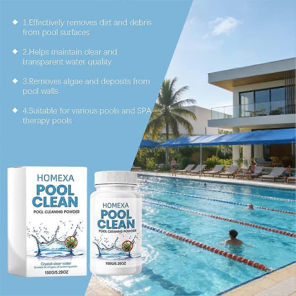Vattenklararepulver för pool Säker för alla poolytor. Poolvård ovan jord 1pcs