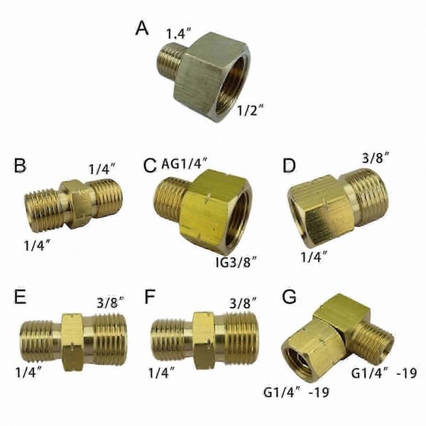 Holdbar 3/8 tomme til 1/4 tomme venstregevind gasadapter til komfur- og kogepladeforbindelser C