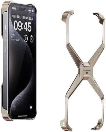 Telefoncover til iPhone 15 Pro Max, Metal Rammefrit Cover til 15 Pro Max, iPhone 15 Pro Max Cover Aluminiumlegering