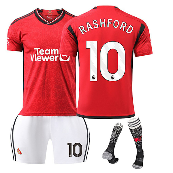 24 Manchester United Red Devils hjemmedrakt fotballdrakt nr. 10 Rashford 21 Anthony 25 Sancho B gebyr drakt NO.10 RASHFORD NO.10 RASHFORD S