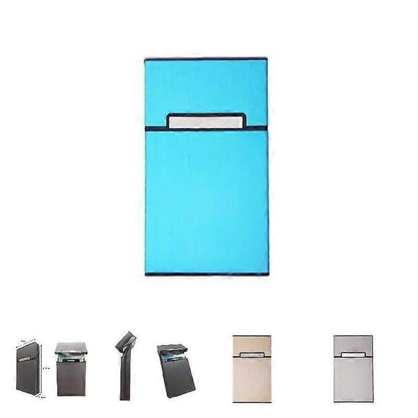 Bærbar kvinde damer cigaretetui holder aluminiumslegering lomme rygeboks gave Silver