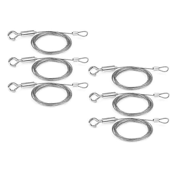 6 stk. kraftige rustfri stålwire, 2M justerbar billedwire til spejlhardware Light La