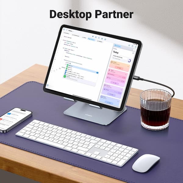 Tablet Stand for Desk, Dual Aluminum Stands, Adjustable Multiple Angle, Home Office Accessories