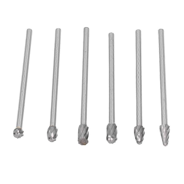 6 stk 85HRA sylinderhode portingsett wolframkarbid bor sett die grinder bits