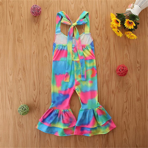 1-6 år piger Tie Dye Jumpsuit Romper One-piece Playsuit 5-6 Years