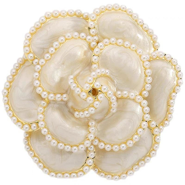 Blomster emalje broche perle pin til kvinder