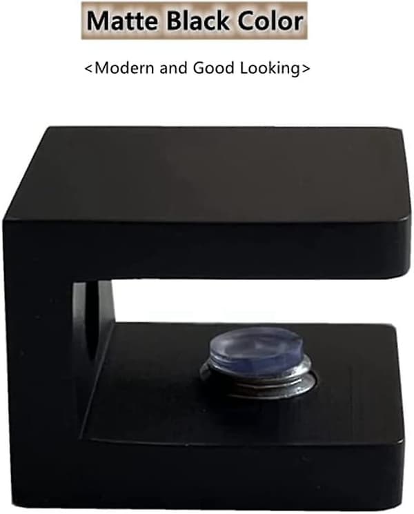 (4, Mat Sort) Glasklemme, Borfri Glasholder Glashyldebeslag Glasklips Støtte til 8mm - 10mm Glas