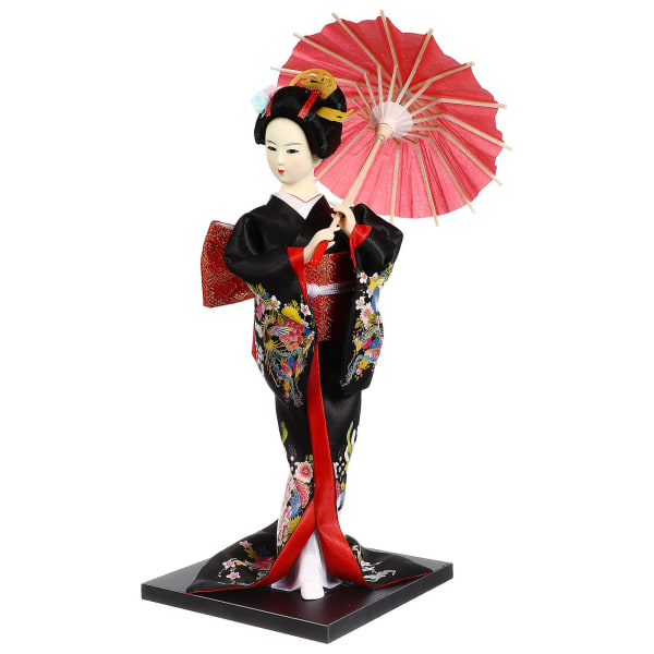 Kimono Geisha Docka Japansk Geisha Staty Skrivbordsdekor Japansk Kimono Girl Staty As Shown 28.5X12.5cm