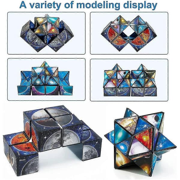Star Sky Magic Cube Set, Pedagogisk 3D-puslespill Infinity Magic Galaxy Cube Fidget Leker Barnegave