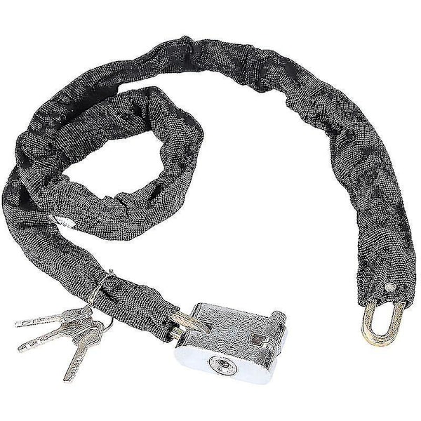 Bike Chain Lock With 3 Keys [85cm/4mm/0.5kg], Waterproof Bike Lock Security High