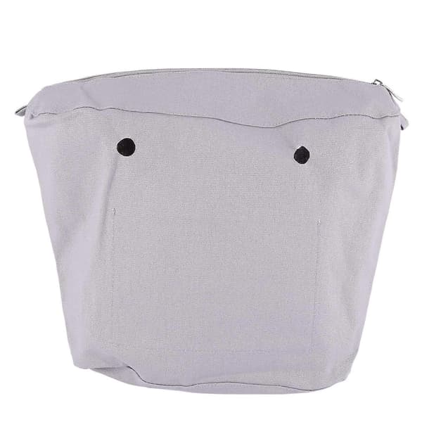 Vanntett solid lerretinnsats Innerfôr Innsats Glidelåslomme for Obag O Bag Håndveske Veske Lys Grå Light gray 39*12*31Cm