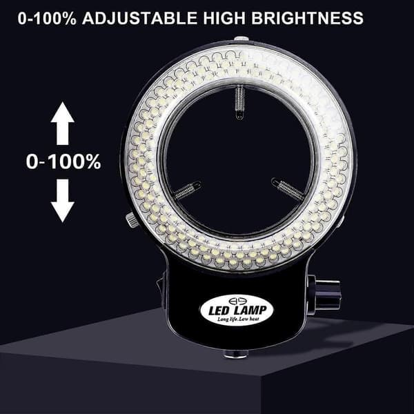 144 LED miniscope ringlys 0 - 100% justerbar lampe til miniscope ringlys