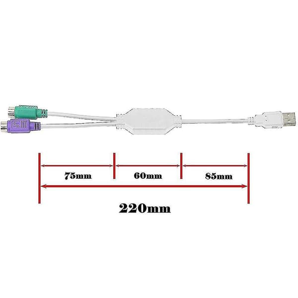 Ps2 Usb-kabeladapter til tastatur og mus med Ps/2-grænseflade, indbygget Usb-controller og understøttelse af Ps2-port til Kvm-switch
