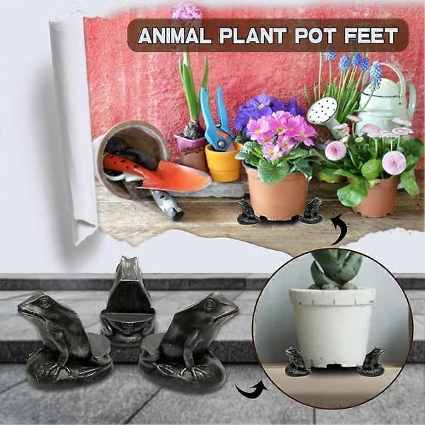 Mini Pottefødder, Søde Dyreformede Pottefødder Dyrefigurer Ornamenter Plantepotte Støttefødder, til Indendørs og Udendørs A A
