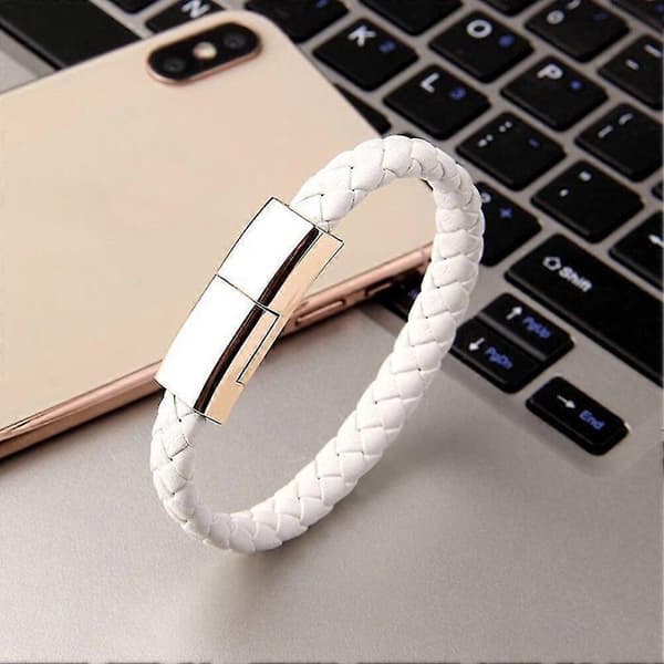 Armbånd USB-ladekabel Data Ladekabel Til Iphone Plus X Xr Xs Max Til Samsung Huawei Xiaomi Usb C Micro Kabel white for micro USB