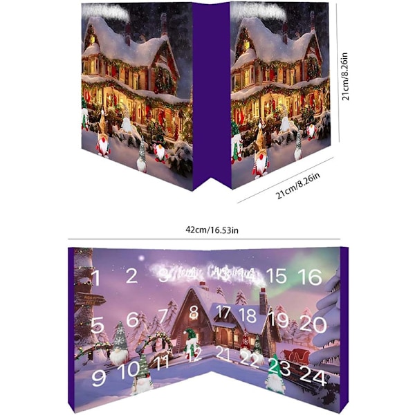 Adventskalender 2024, Juletellerkalender med 24 Figurer, Bærbar Julegave til Voksne, Barn og Venner 5 gnomes + 19 gadgets