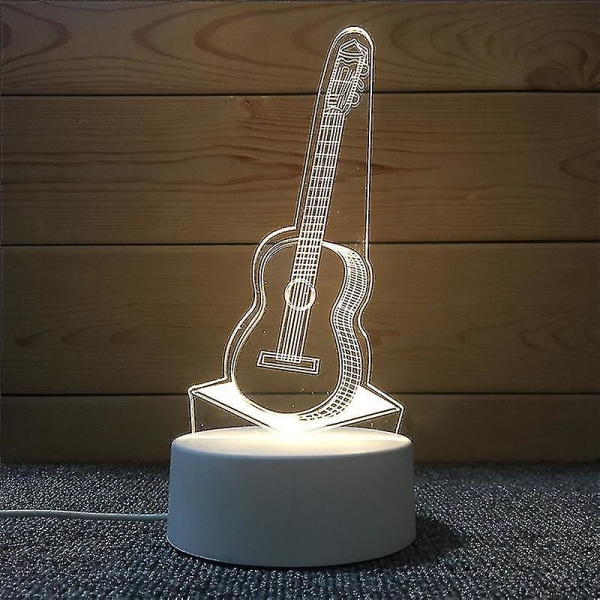 Creative 3d Led bordlampe / dekorativ nattlampe / bordlampe Guitar