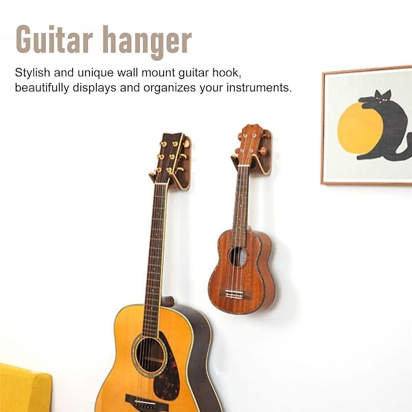 Gitarr Skateboard Vägghängare Unik Design Böjd Trä Gitarr Hängare Väggmontering Gitarrhållare Akustisk Gitarr Tillbehör
