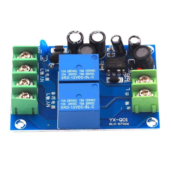 220v 2-vejs strøm automatisk switcher 10a forsyning 2 i 1 ud strømsvigt overførsel switch board modul Blue