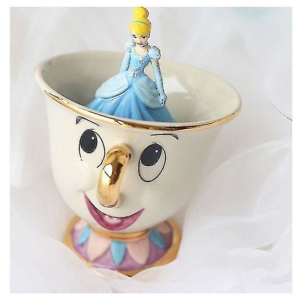 Lekebutikk Cartoon Beauty And The Beast tekannekrus Mrs Potts Chip Tea Pot Cup Ett sett