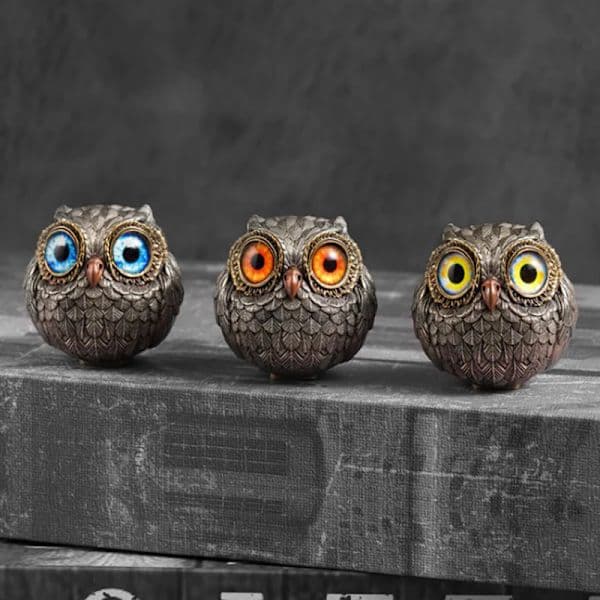 Uggla Resin Figurin Dekorativa Uggla Statyer 3-pack