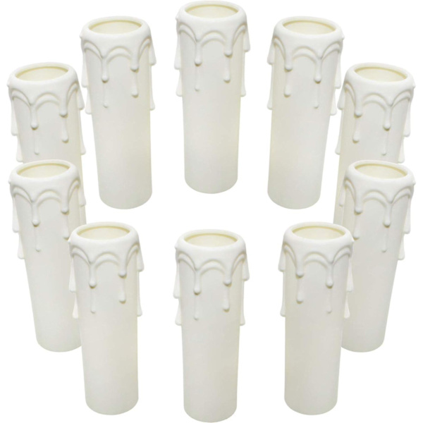 10 st ljushållare 30 mm x 100 mm vita plast ljushållare rör för ljuskrona vägglampor