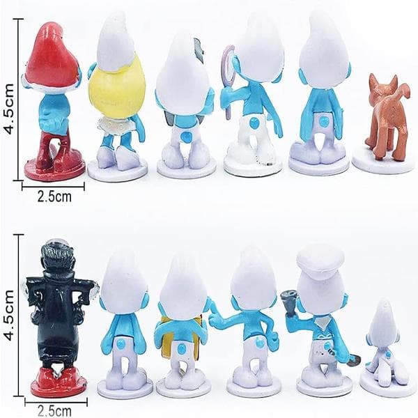 Smurfene Figurer, 12-Delt Smurfene Mini Figur Sett, Bursdagsdekorasjon