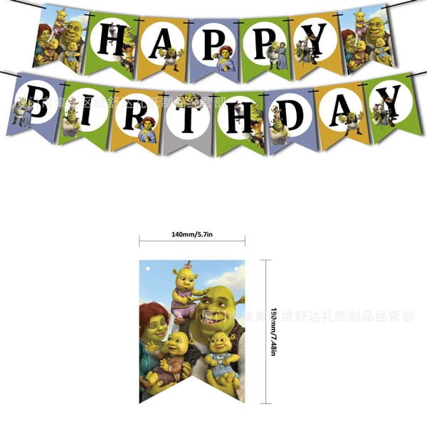 31st Shrek Theme Birthday Party Decoration Pull Up Banner