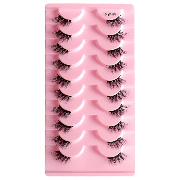 Naturlige Halve Vipper Korte Buskede Faux Mink Vipper Falske Vipper 10 Par