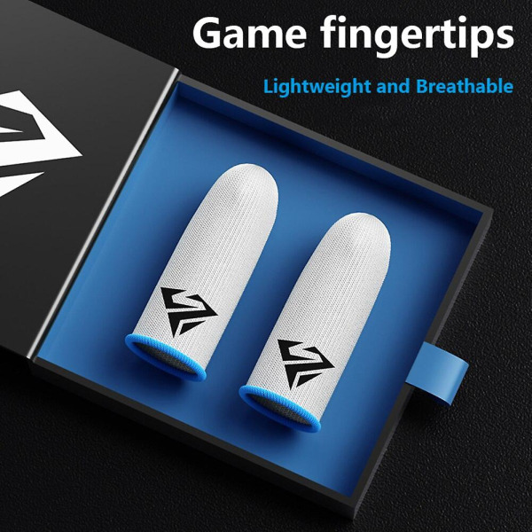 1/2 par fingerermer for spilling Tommelfingerermer til spill Pubg Mobile Anti-slip finger 1pair blue with box