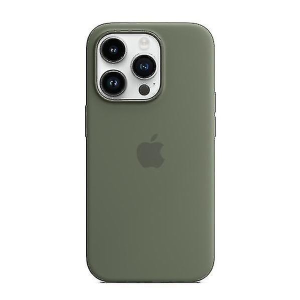 Silikoninen puhelinkotelo yhteensopiva iPhone 14 Pron kanssa Olive