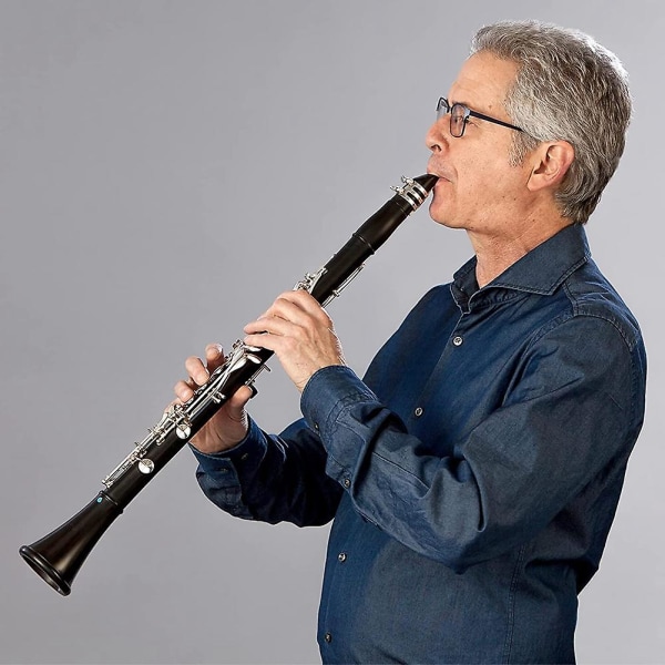 29 st klarinettmunstyckessats innehåller ligatur, munstyckeskuddar, klarinett 2,5 och svart plast Black