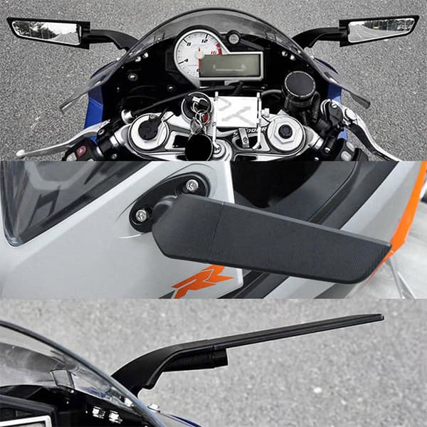 2st modifierade motorcykelbackspeglar vindvinge justerbara roterande sidospeglar för Ninja 250 black