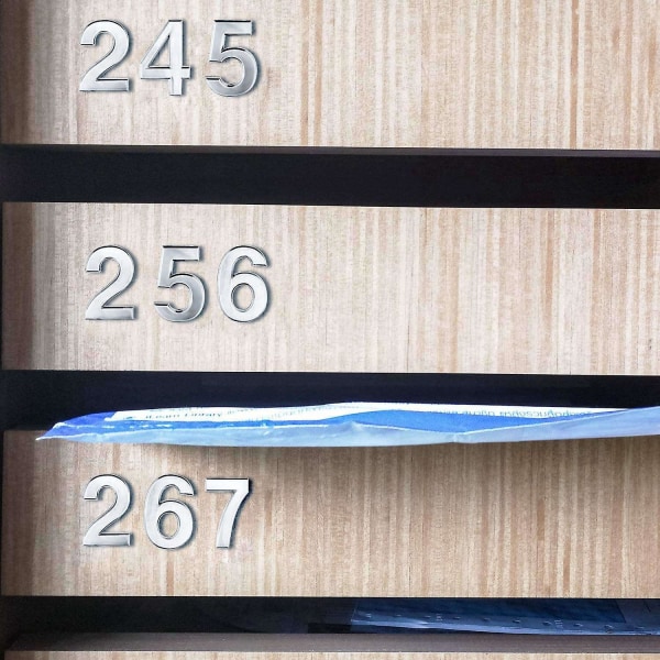 10 stykker selvklebende dørhusnummer Gateadressenummer for bolig og skilt Silver