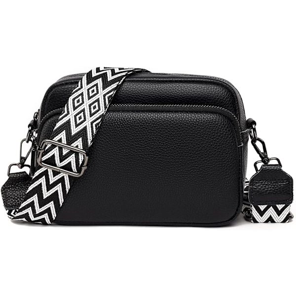 Crossbody Vesker for Kvinner - Håndvesker og Skuldervesker i Skinn med Justerbar Bred Stropp Kamera Crossbody Veske for Damer Jenter Reise Daglig