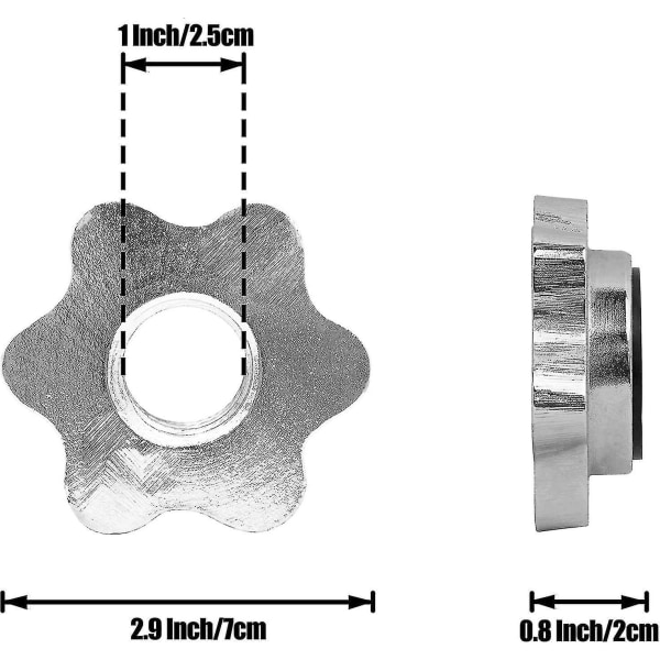 Sæt med 4 håndvægte spinlock, skridsikker 25 mm standard spinlock kraver, skruelåg til håndvægtstænger, vægtstang Star kraver -t