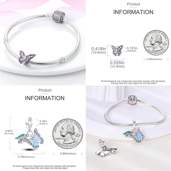 925 Sterling Sølv Butterfly Solsikke Vedhæng Passer til Original Pandora Armbånd Charm Halskædet DIY Kvinde Smykker Y SMC231