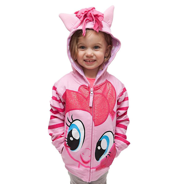 Barne-Unicorn Genser med Lange Ermer, Vinger, Ører og Hårdesign Pink 100cm