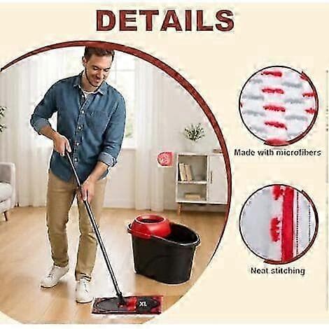 5-pak mopperefill til Vileda Ultramax XL, mikrofiber refill moppe, moppesæt, til gulvrengøring, absorberer let snavs