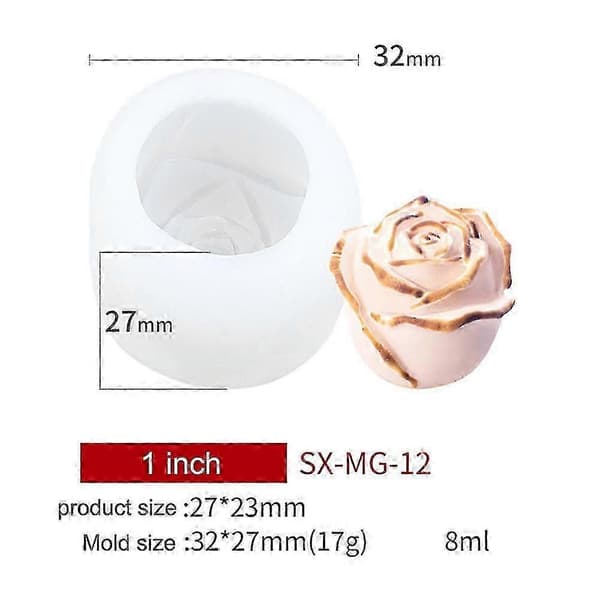 2st Silikon Isbitsform 3D Ros DIY Ismaskin Bakform Hushållstvål Glass Chokladkaka Puddingform Köksredskap