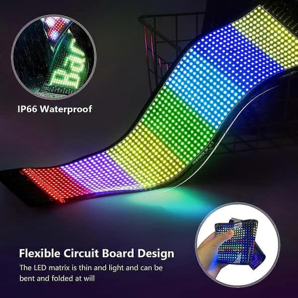 LED Matrix Pixel Panel Rullande Ljusa Reklamskyltar Flexibel USB 5V LED Bildekor Bluetooth Appkontroll För Bilbutik 7x17 CM