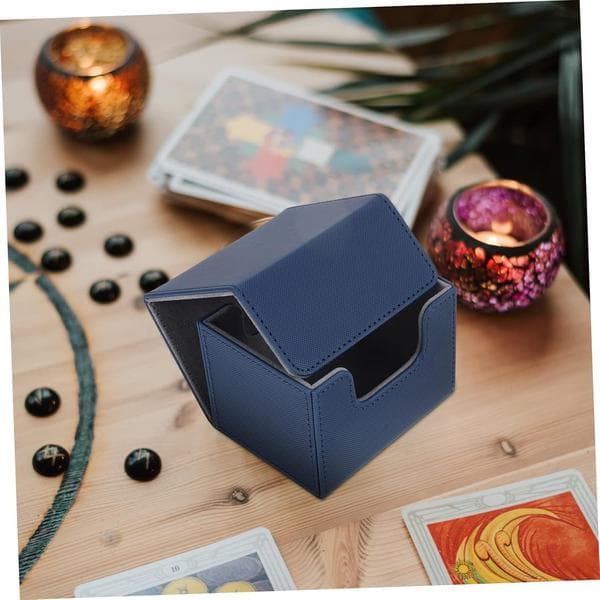 Leather Card Box for Game Accessories Playing Card Storage Box Home Office Storage Box